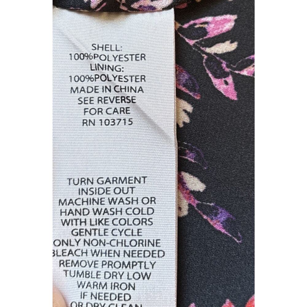 Nanette Lepore Black Floral Print Maxi Dress Size 14 Tie Waist Whimsigoth Fairy - Picture 14 of 14